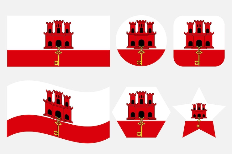 Vetor ilustração simples da bandeira de gibraltar para o dia da independência ou eleição