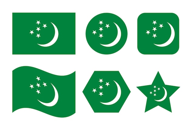 Ilustração simples da bandeira do turcomenistão para o dia da independência ou eleição. ícone simples para web