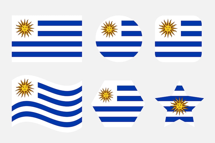 Ilustração simples da bandeira do Uruguai para o dia da independência ou eleição