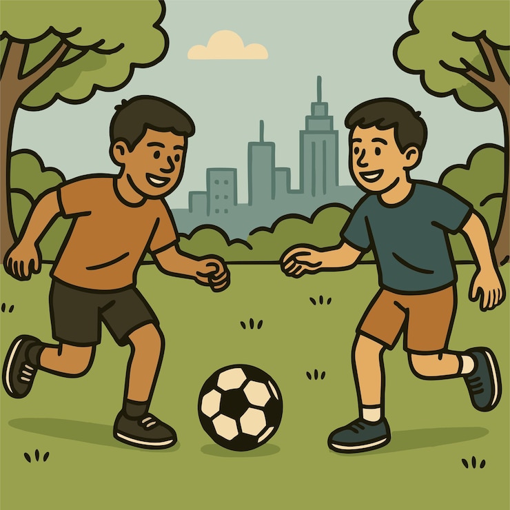 Vetor ilustração simples de atividades em um parque da cidade