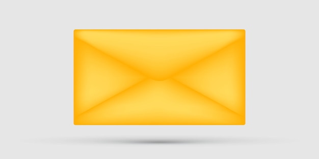 Ilustração simples de envelope amarelo fechado