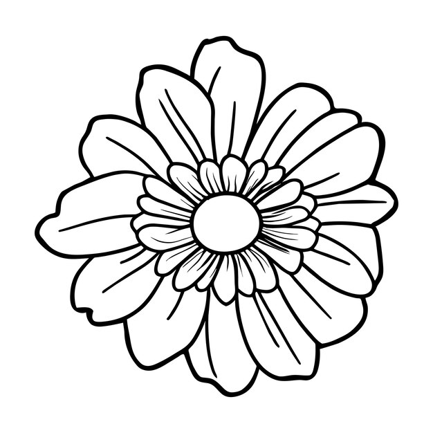 Vetor ilustração simples de flores desenhada à mão