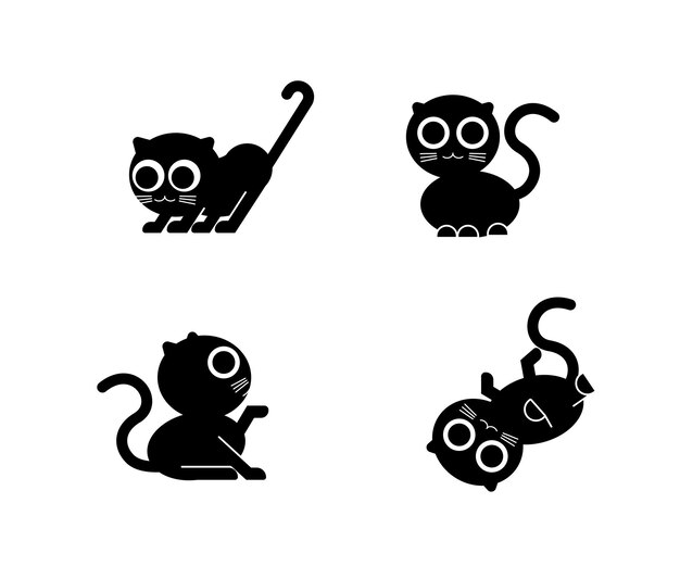 Ilustração simples de gato preto
