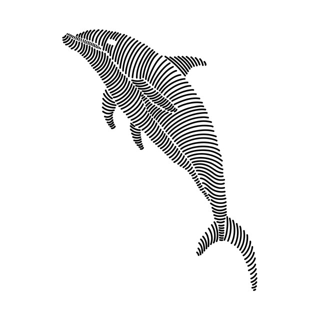 Vetor ilustração simples de um golfinho 2