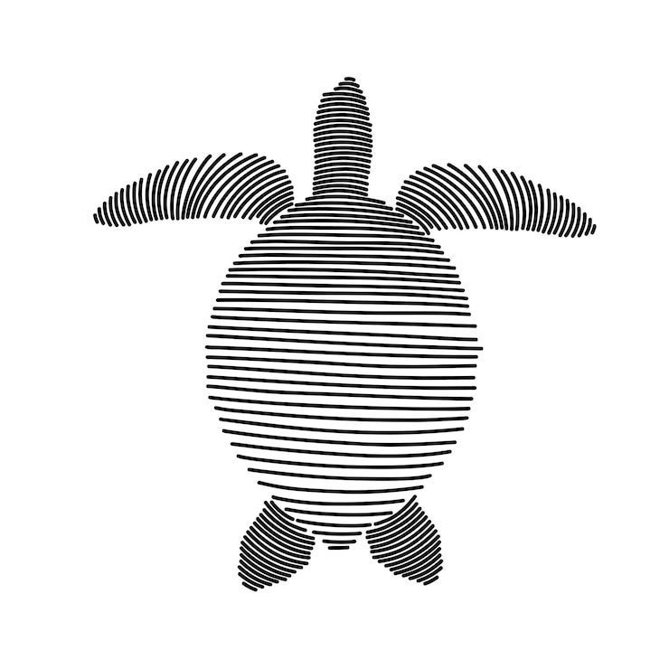 Vetor ilustração simples de uma tartaruga marinha 2
