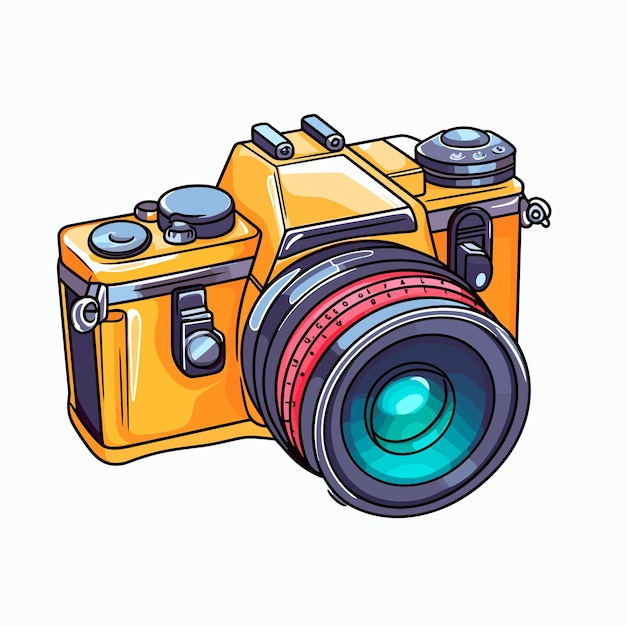 Vetor ilustração simples do ícone da câmera para a celebração do dia mundial da fotografia