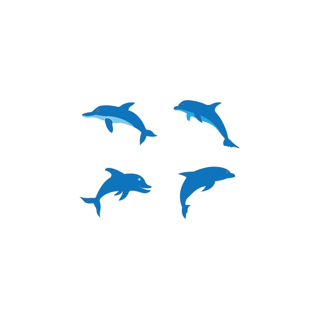 Ilustração simples do ícone vetorial do logotipo do golfinho