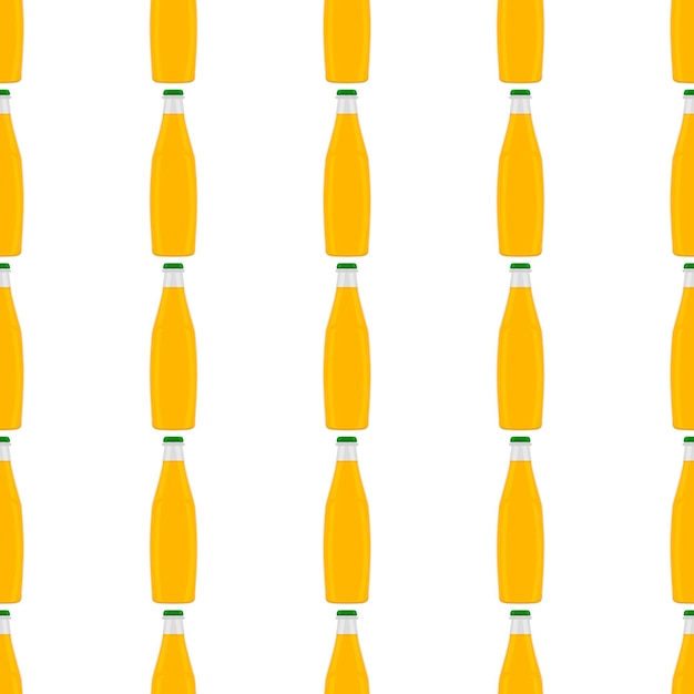Ilustração sobre garrafas de vidro de cerveja sem costura de tema com tampa para cervejaria