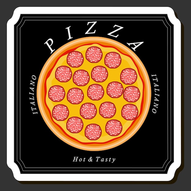Vetor ilustração sobre o tema grande pizza quente e saborosa para o menu da pizzeria