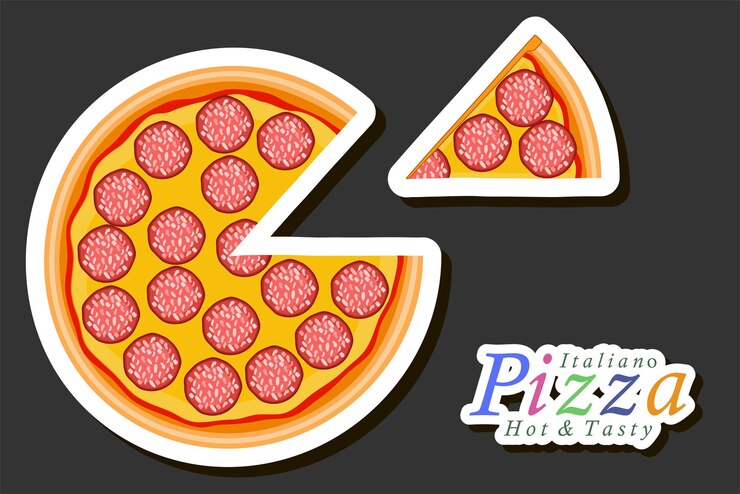 Vetor ilustração sobre o tema pizza saborosa grande e quente para menu de pizzaria