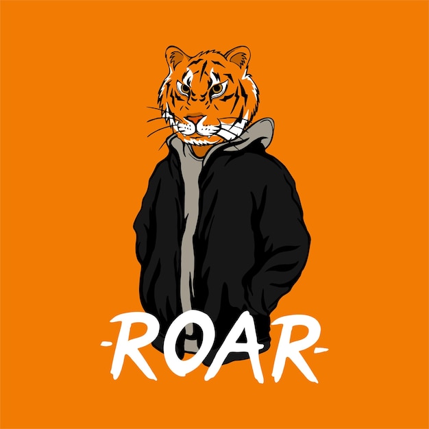 Ilustração streetwear tigre para camiseta