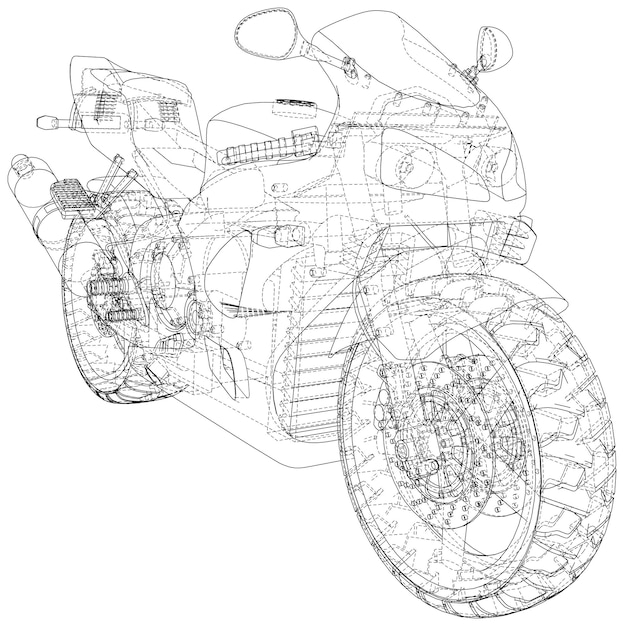 Ilustração Técnica Do Desenho Do Motor Da Motocicleta Ilustração do Vetor -  Ilustração de forma, engenharia: 85189776