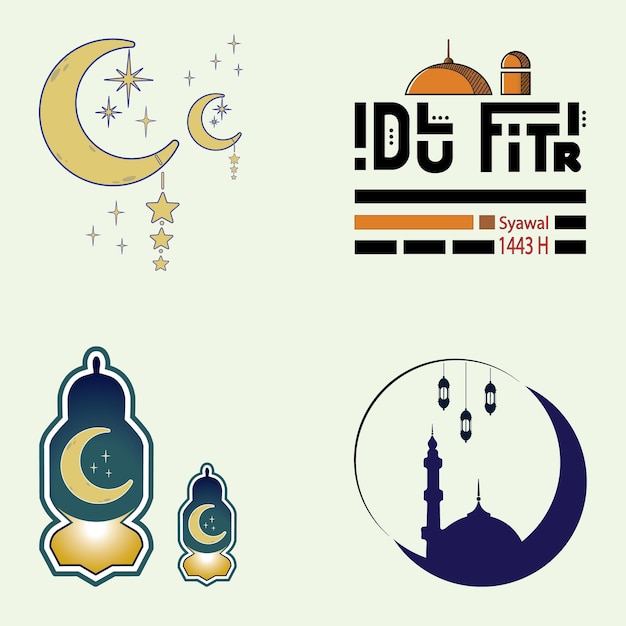 Ilustração única do eid alfitr