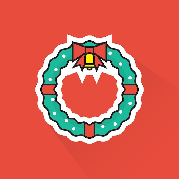 Vetor ilustração vector de coroa de natal em design plano