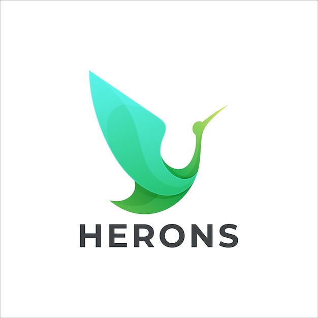 Ilustração vector herons gradiente estilo colorido