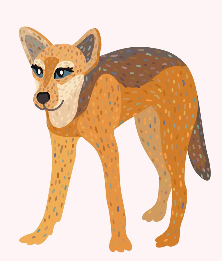 Vetor ilustração vectorial bonita de cão dingo selvagem australiano isolado em fundo claro