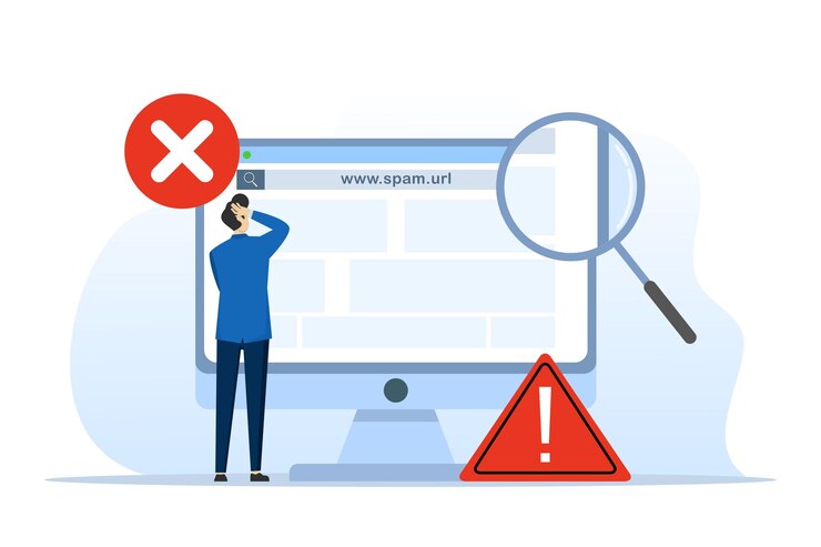 Vetor ilustração vectorial do conceito de hiperlinks suspeitos e perigosos