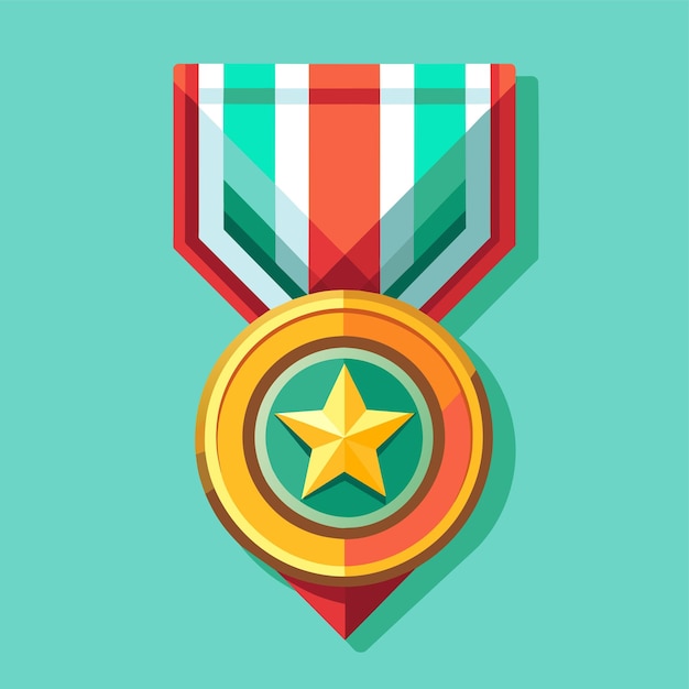 Vetor ilustração vetorial 3d de medalha de ouro