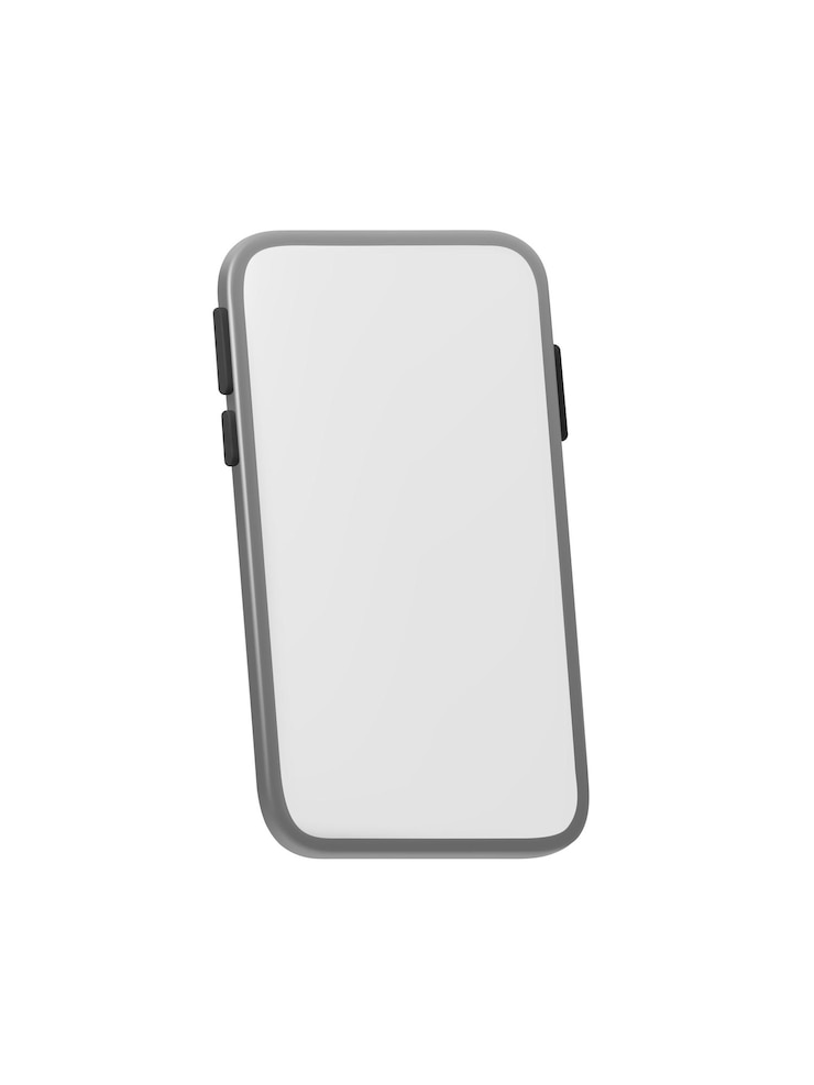 Vetor ilustração vetorial 3d de smartphone moderno com design minimalista com tela branca limpa e moldura prateada ideal para design de aplicativos de tecnologia ou projetos relacionados à comunicação