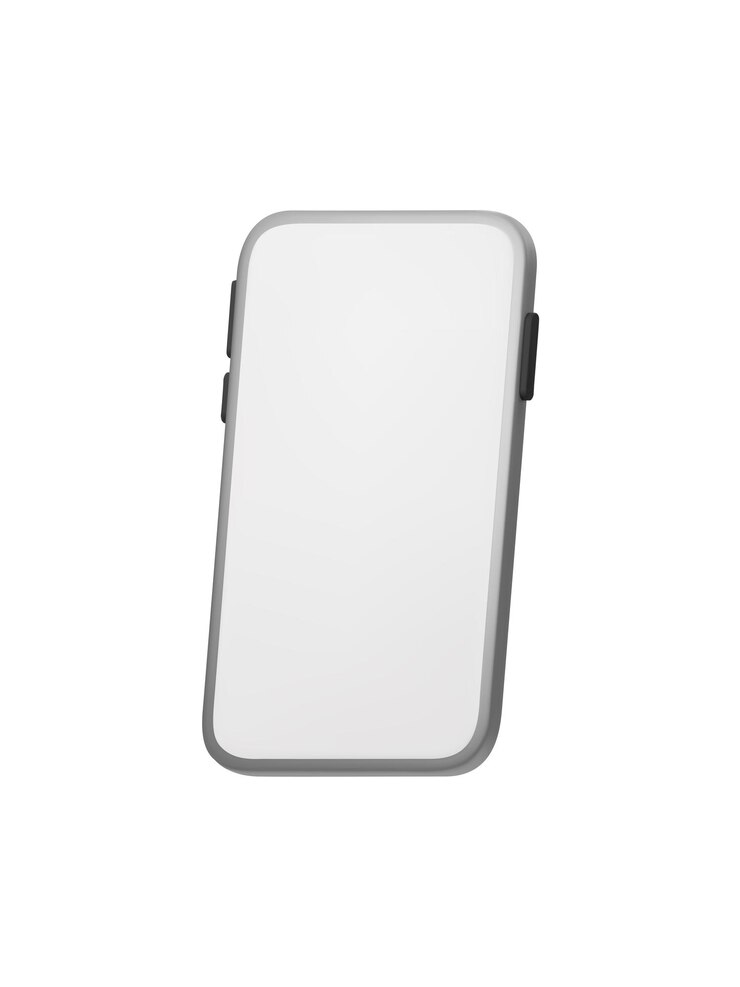 Vetor ilustração vetorial 3d de smartphone moderno com design minimalista com tela branca limpa e moldura prateada ideal para design de aplicativos de tecnologia ou projetos relacionados à comunicação