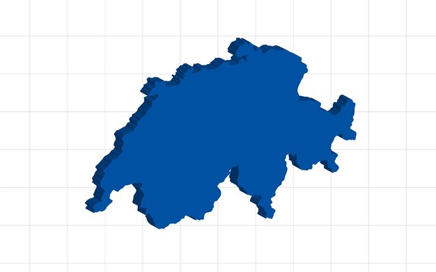 Vetor ilustração vetorial 3d do mapa da suíça