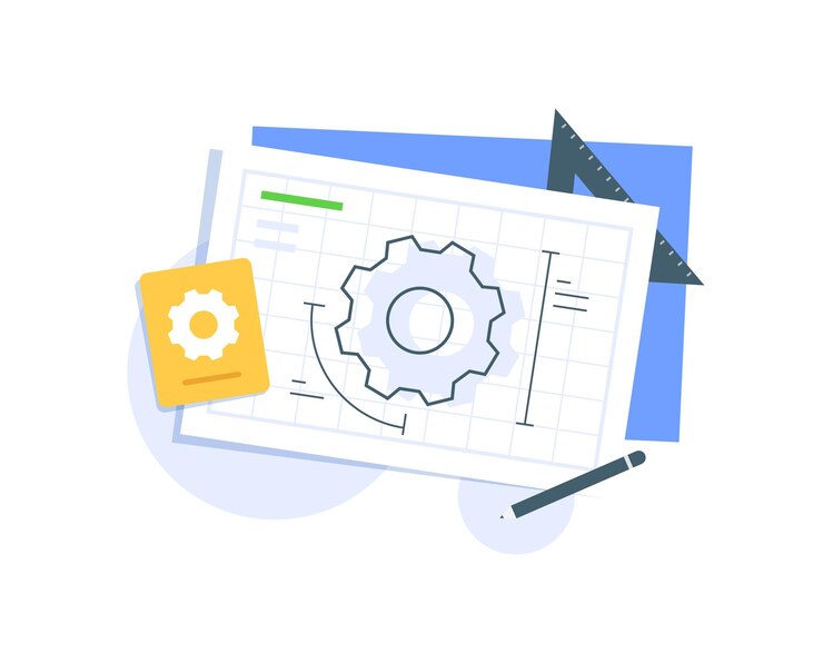 Vetor ilustração vetorial abstrata do conceito de projeto plano de prototipagem