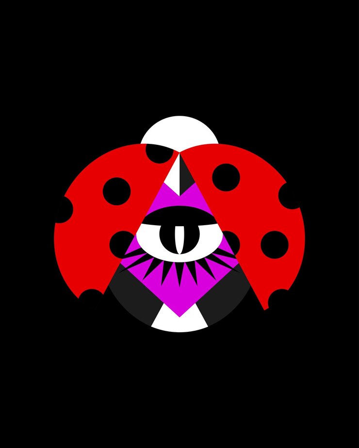 Ilustração vetorial abstrata e colorida de mariposa