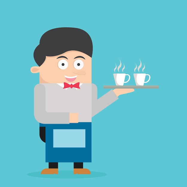 ilustração vetorial barista cartoon