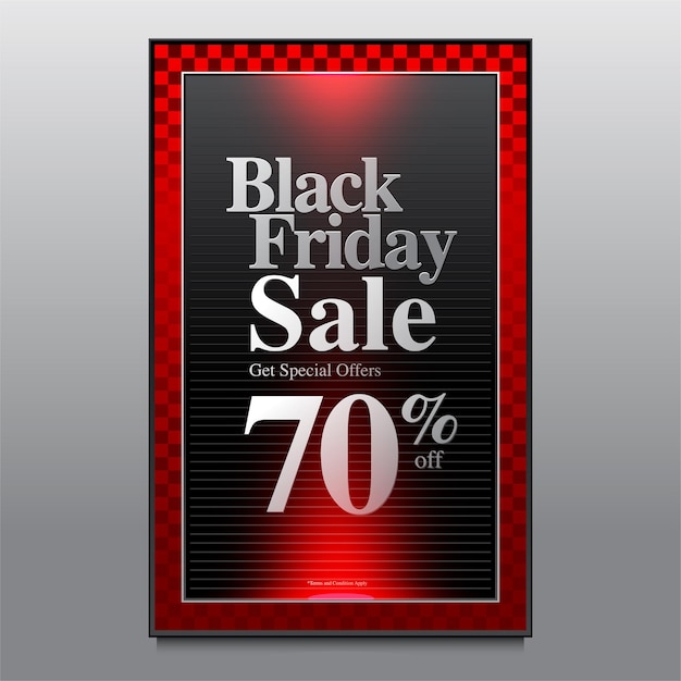 Ilustração vetorial black friday poster e banner design