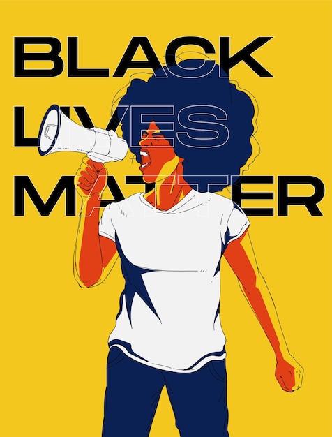 Ilustração vetorial black lives matter poster design v.1