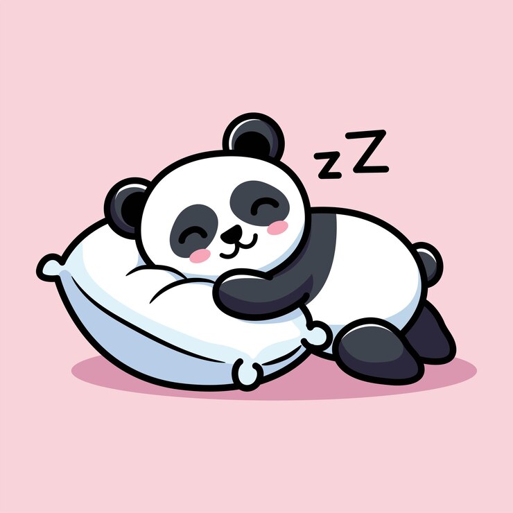 Vetor ilustração vetorial bonita de um panda adormecido