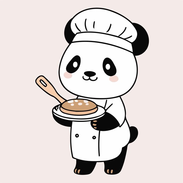 Ilustração vetorial bonita de um panda para livros de histórias para crianças pequenas
