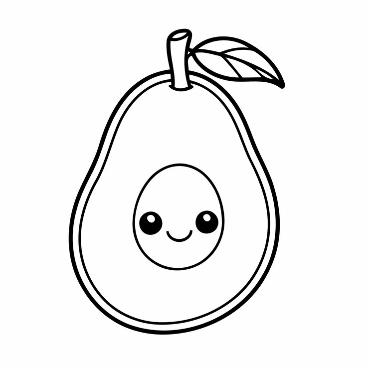 Vetor ilustração vetorial bonita desenho de avacado para crianças pequenas livro
