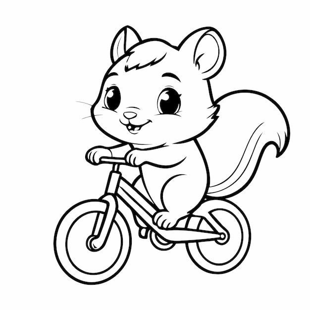 Ilustração vetorial bonita desenho de chipmunk para crianças pequenas atividade de coloração