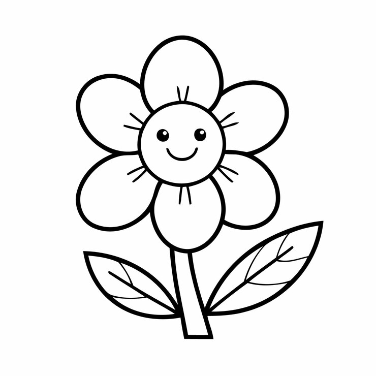 Vetor ilustração vetorial bonita desenho de flores para crianças pequenas página de coloração