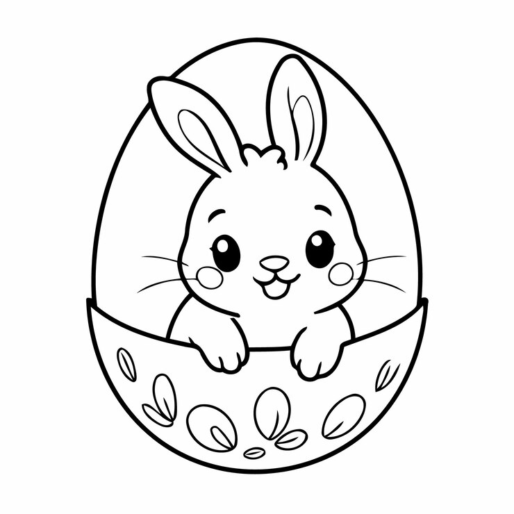 Vetor ilustração vetorial bonita doodle de coelho para crianças folha de trabalho de coloração