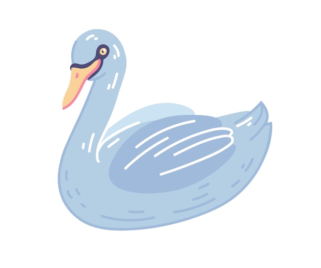 Ilustração vetorial cisne branco um personagem