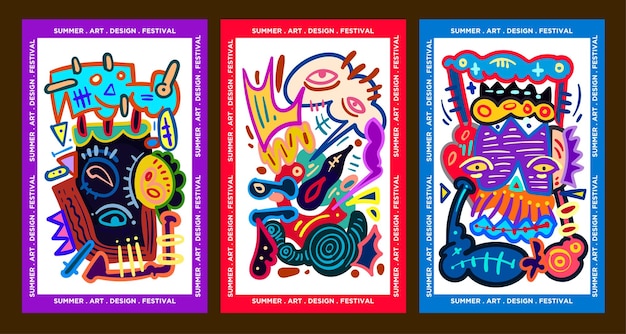 Ilustração vetorial colorida de arte étnica e design para o fundo do festival de verão