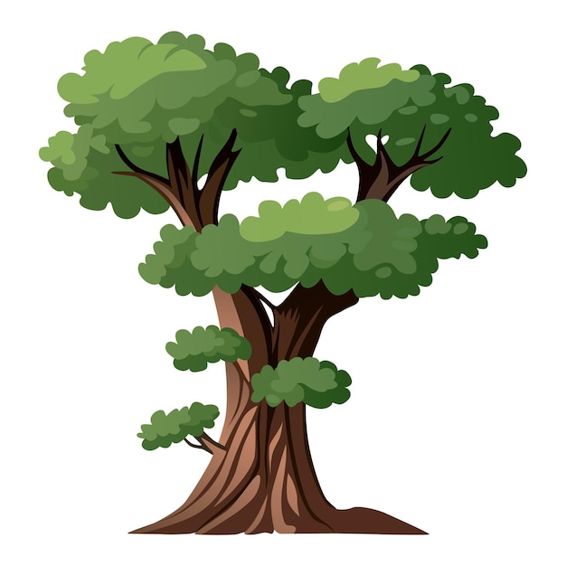 Ilustração vetorial colorida de bonsai de estilo cartoon ilustração vetorial de árvore em fundo branco