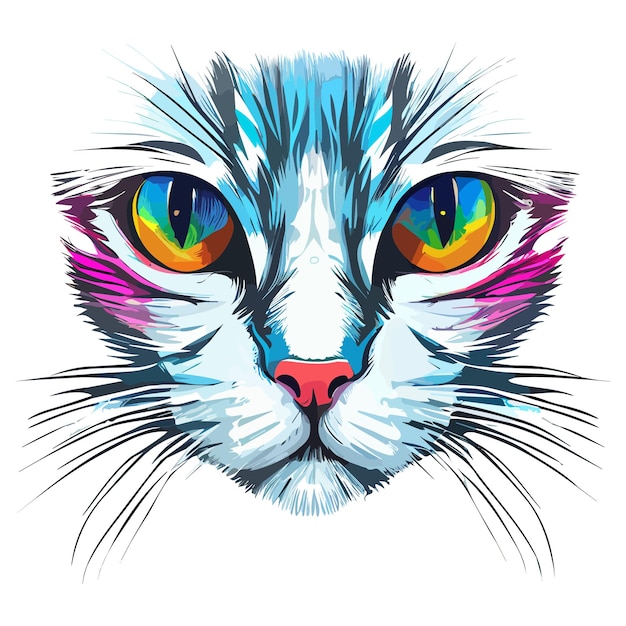 Vetor ilustração vetorial colorida de olhos de gato