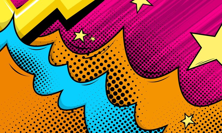 Vetor ilustração vetorial colorida de quadrinhos de arte pop de estilo retro e dos anos 90