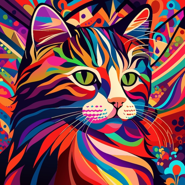 Vetor ilustração vetorial colorida de tamanho gato 210 x 297
