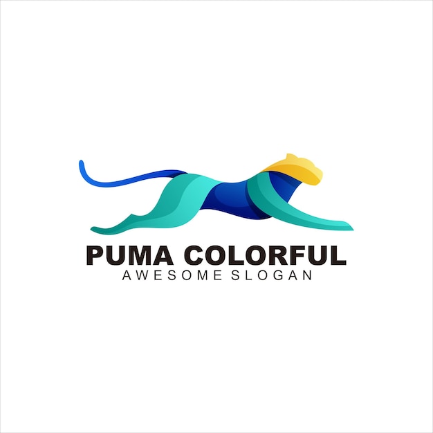 Ilustração vetorial colorida do logotipo puma