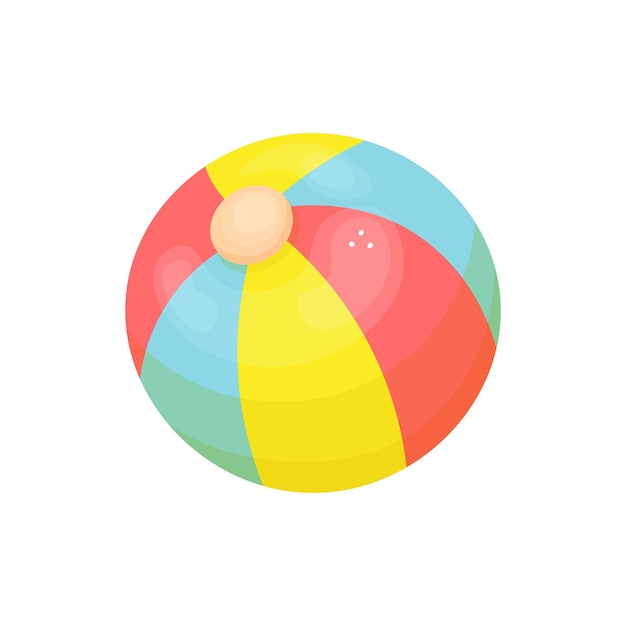 Ilustração vetorial colorida e brilhante de uma bola de praia em estilo desenhado à mão Perfeito para projetos de verão