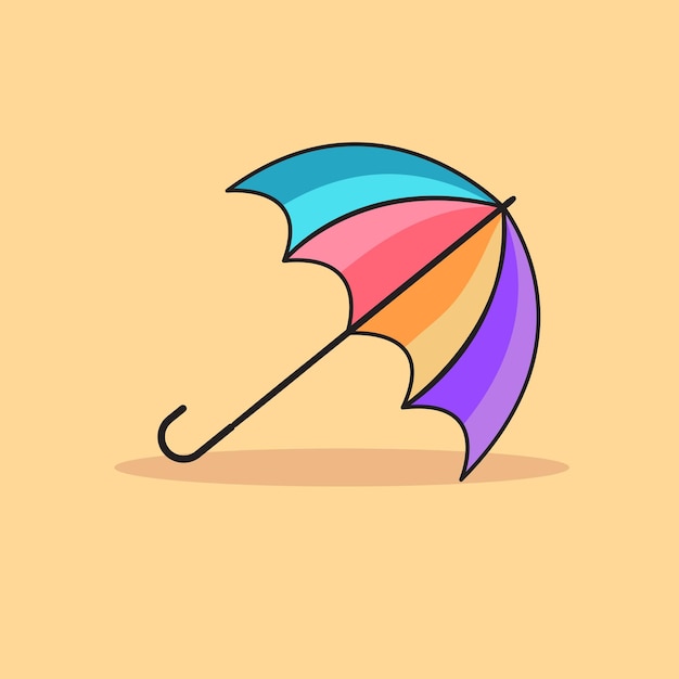 Vetor ilustração vetorial colorida em estilo de desenho animado com guarda-chuva aberta