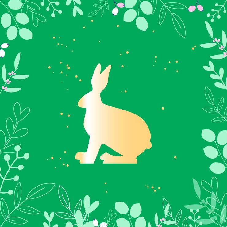 Vetor ilustração vetorial com coelho e plantas