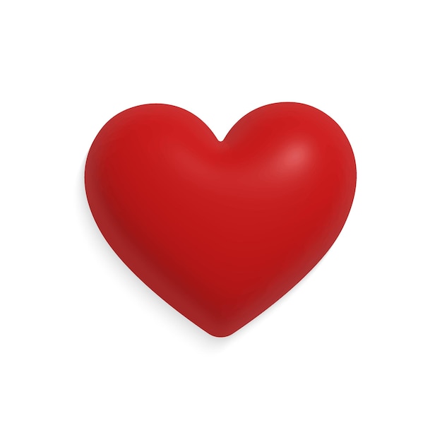 Ilustração vetorial com coração vermelho isolado dos namorados om pano de fundo branco. símbolo do amor. ícone de vetor.