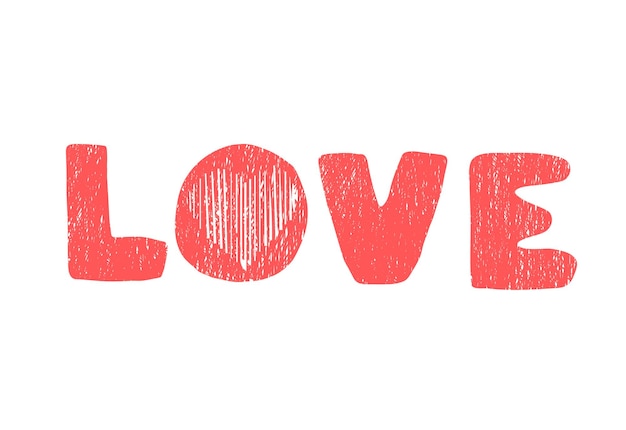 Ilustração vetorial com design de tipografia de amor de letras desenhadas à mão