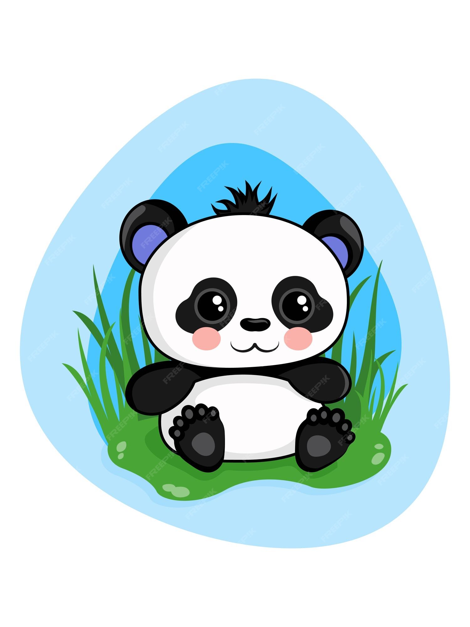 Vetores de Panda Bebé Bonito Dos Desenhos Animados Imprimir