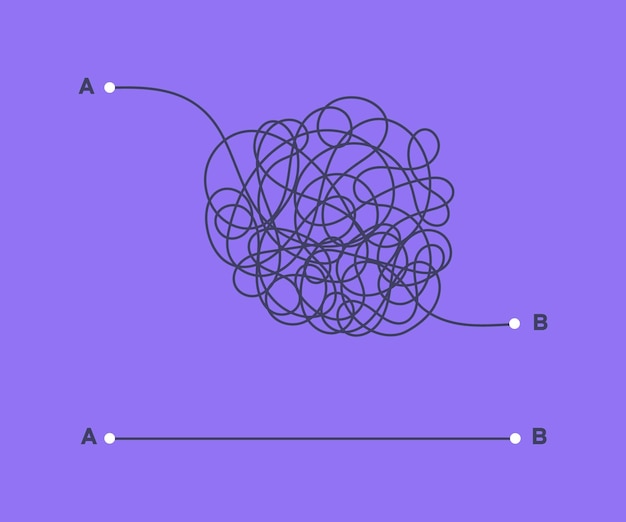Ilustração vetorial complexa e fácil de ponto a a ponto b